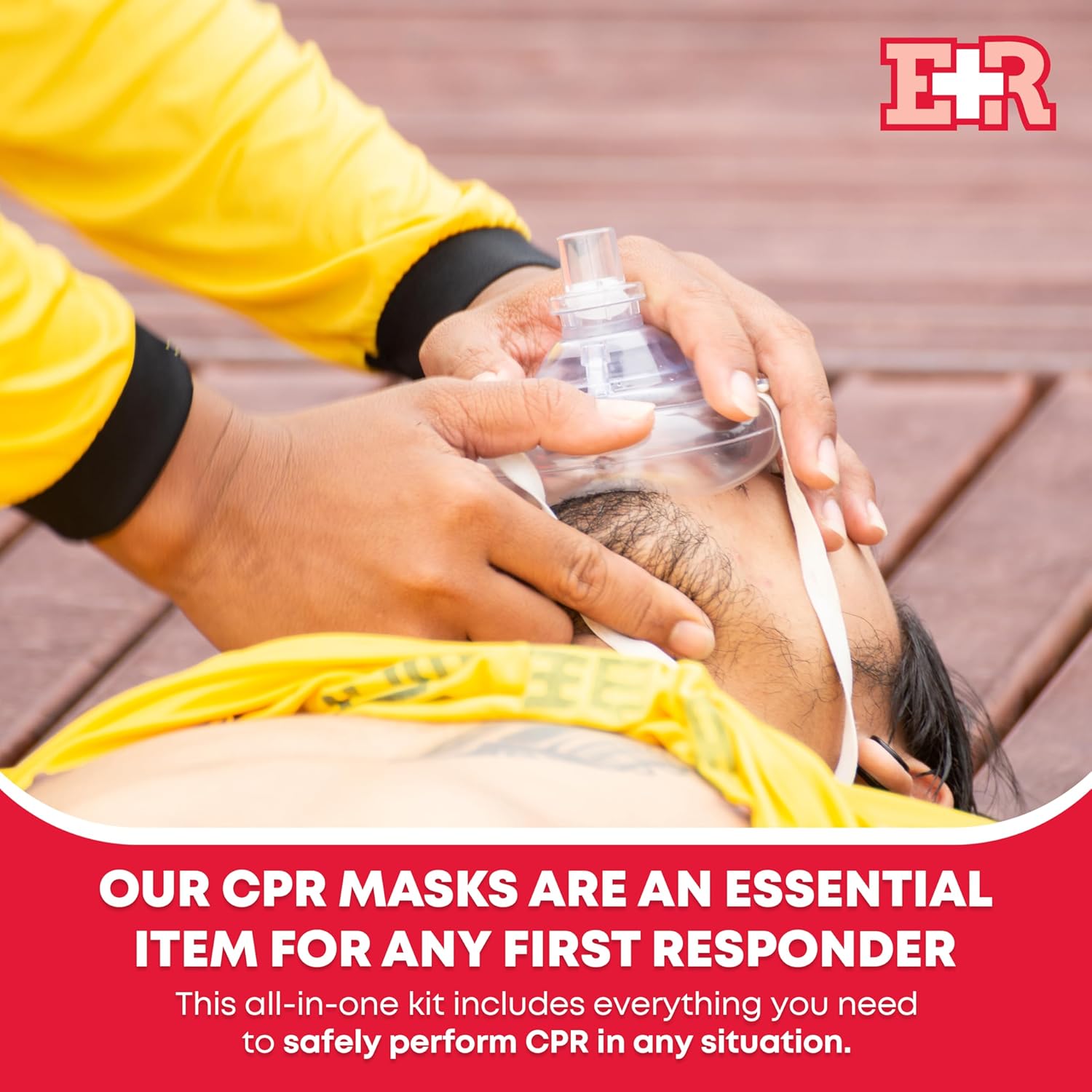 Ever Ready First Aid Adult and Infant CPR Mask Combo Kit with 2 Valves with Pair of Vinyl Gloves & 2 Alcohol Prep Pads - Red (2) - Image 2