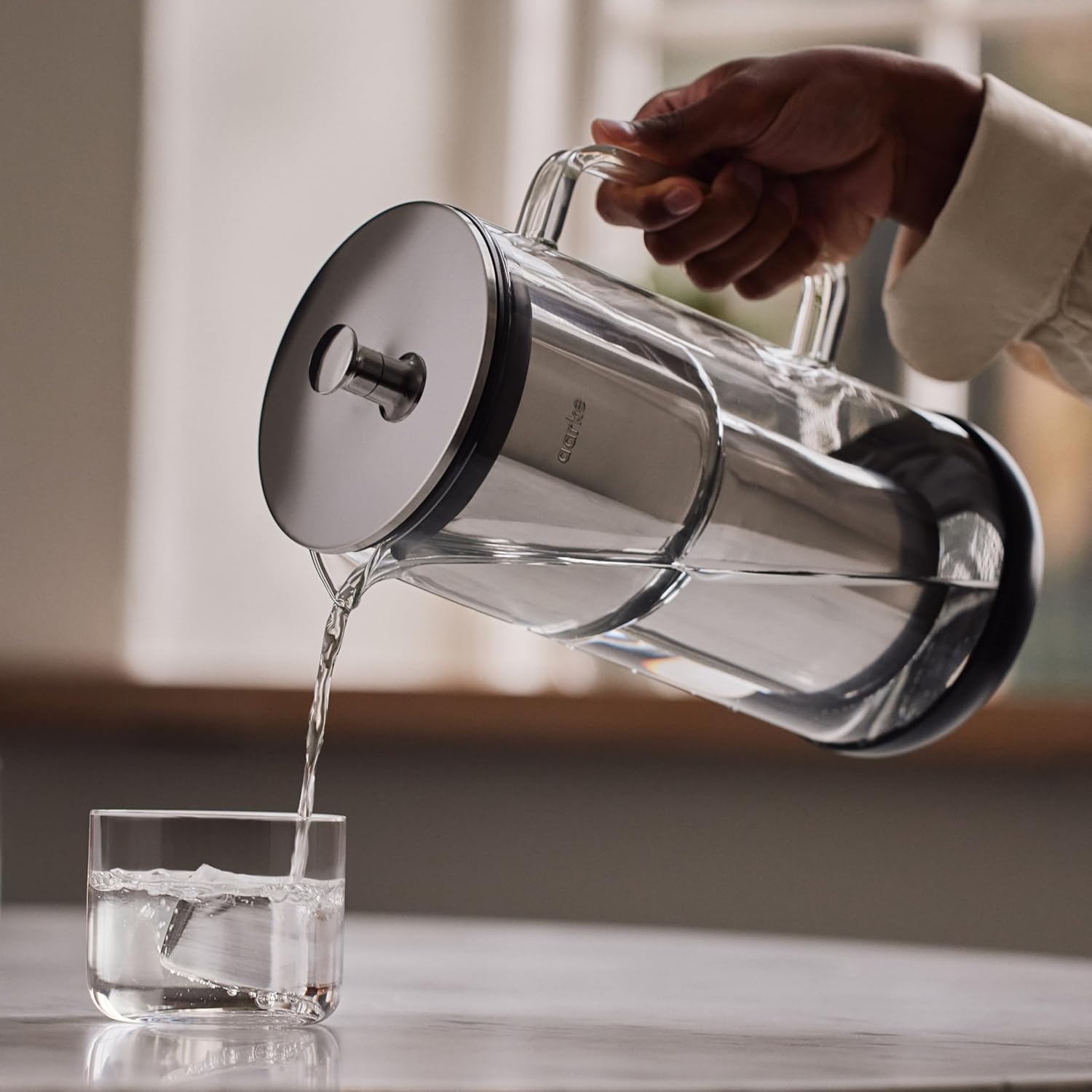 Aarke Purifier Regular Glass Pitcher Bundle w/Steel Filter, BPA-Free, 3 Enriched + 1 Pure Granules, 2.4L Pitcher with 1.18L Filtration Capacity - Image 9
