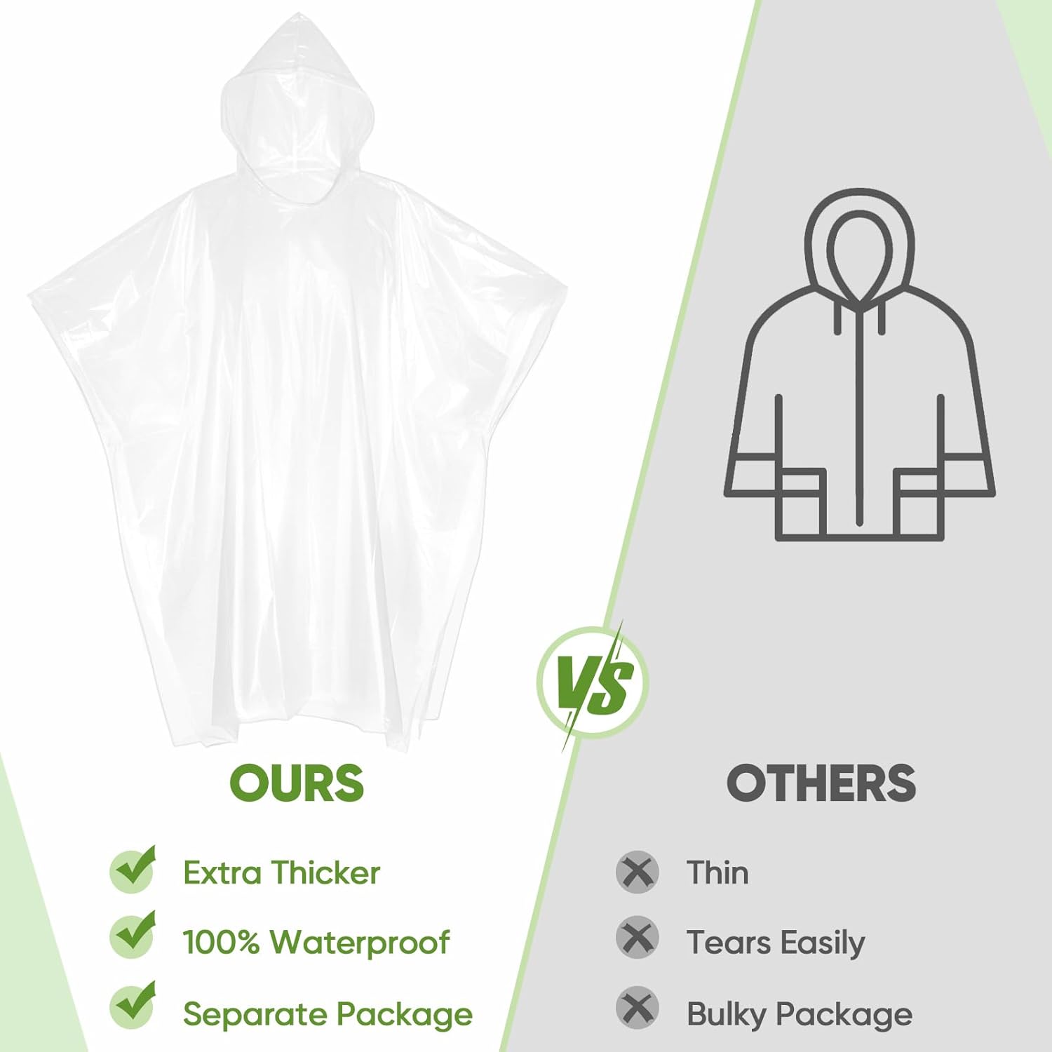APEXUP Disposable Rain Ponchos for Adults, 5PK/10PK/50PK Emergency Rain Poncho for Camping Hiking Travelling - Image 4