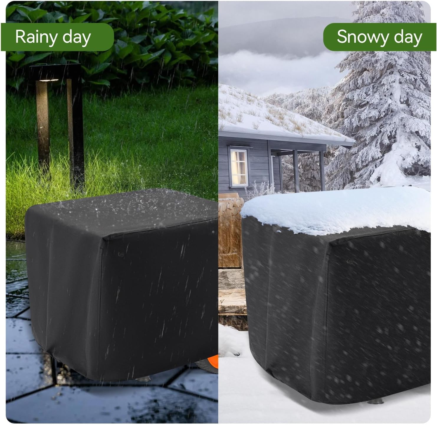 Waterproof Generator Covers for Outside, Heavy Duty Thicken 900D Polyester Fabric Portable Generator Covers Universal Fits for Most Generators 10000-15000 Watt, Black (38"L x 28"W x 30"H) - Image 6