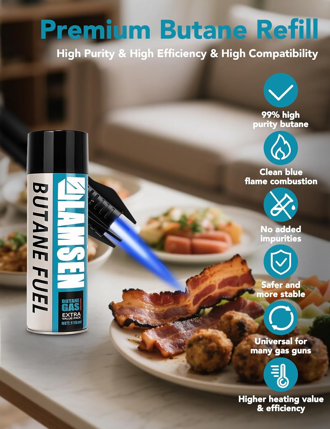 Butane Refill - 115ml, Butane Fuel for Torch Lighter, Butane Canister for Torch Lighter, Butane Fuel Gas for Cooking, Camping and Welding,2 Can - Image 6