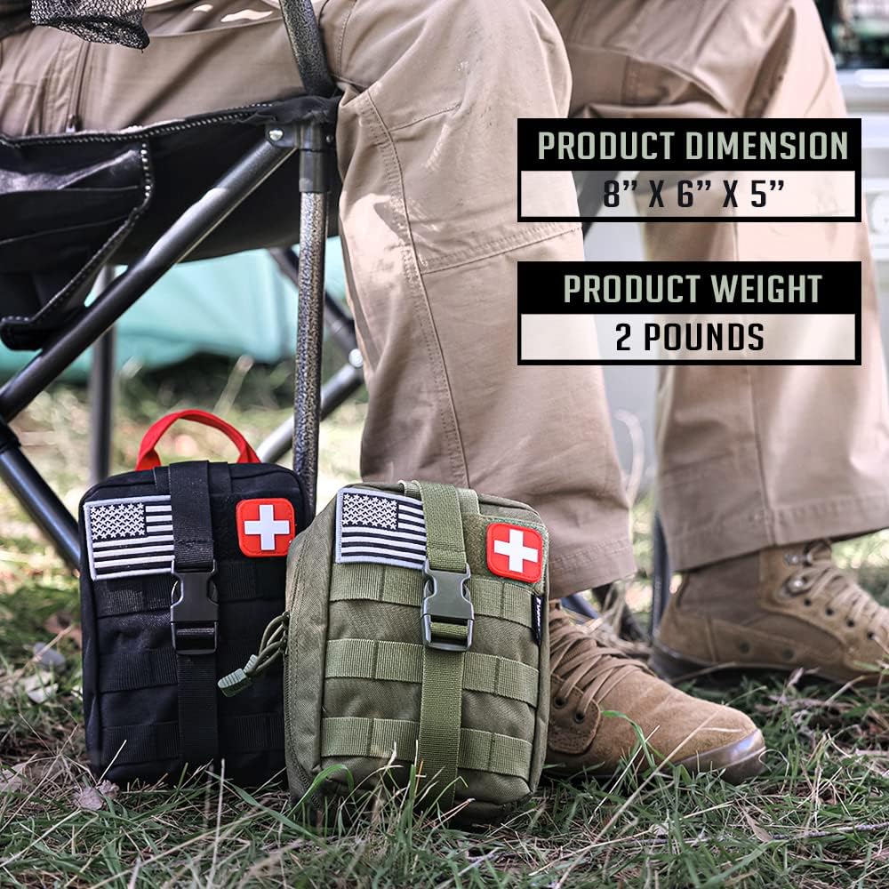 EVERLIT 250 Pieces Survival First Aid Kit IFAK EMT Molle Pouch Survival Kit Outdoor Gear Emergency Kits Trauma Bag for Camping Boat Hunting Hiking Home Car Earthquake and Adventures - Image 5