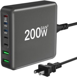 200W USB C Charger, 7-Port Desktop ...