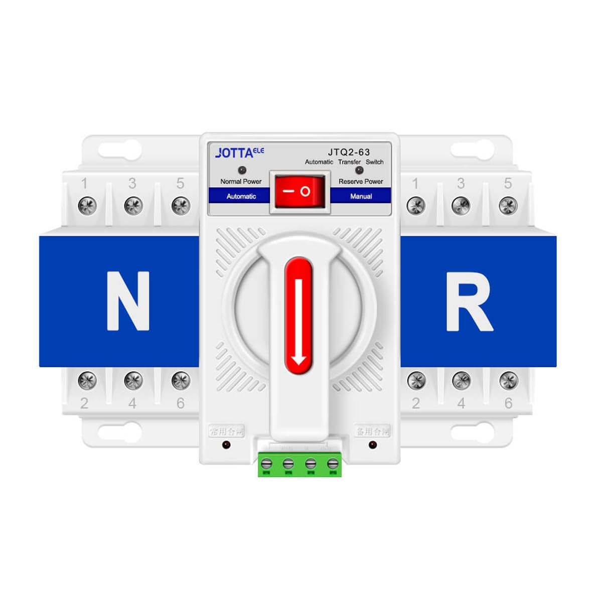 Dual Power Automatic Transfer Switch,CB Type ATS, 3P 63A 220V 50/60Hz,Changeover Switch for Generator,Generlink Transfer Switch