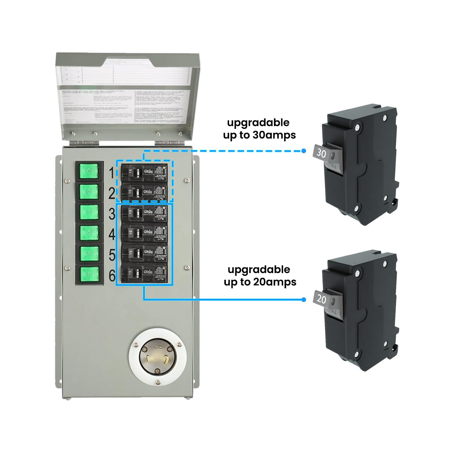 Nature's Generator Transfer Switch 6 Circuits 120V 30A Non-Automatic UL Power Transfer Kit(Indoor) - Image 4