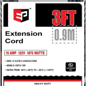 EP 3 Ft Extension Cord – 12/3...