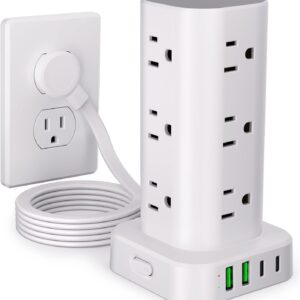 Power Strip Tower with Multiple Out...
