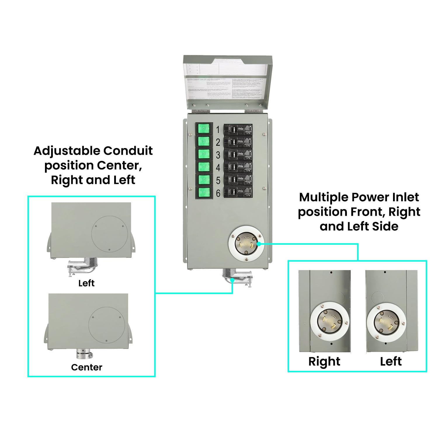 Nature's Generator Transfer Switch 6 Circuits 120V 30A Non-Automatic UL Power Transfer Kit(Indoor) - Image 7