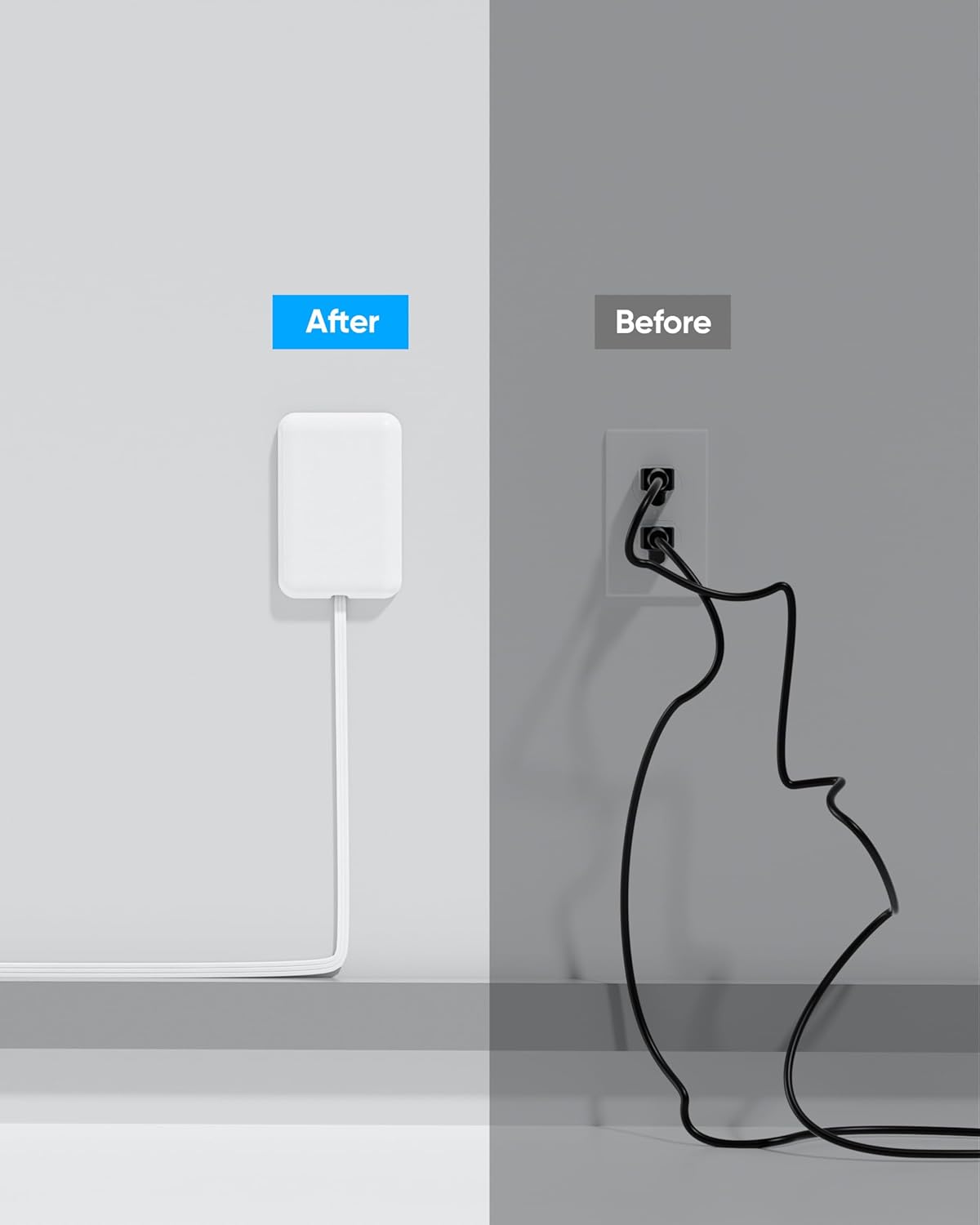 Olcorife Flat Extension Cord with Outlet Cover, Flat Plug Power Strip with 6 Outlets and 3 USB Ports, 5 FT Cord Hidden Outlet Extender for Tight Spaces - Image 7