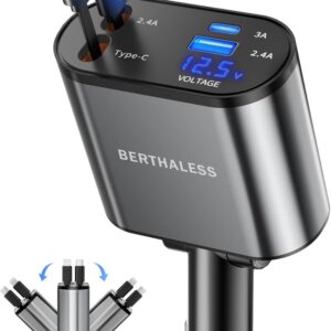 BERTHALESS Retractable Car Charger,...