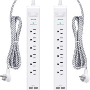 2 Pack Power Strip, 12FT Long Exten...
