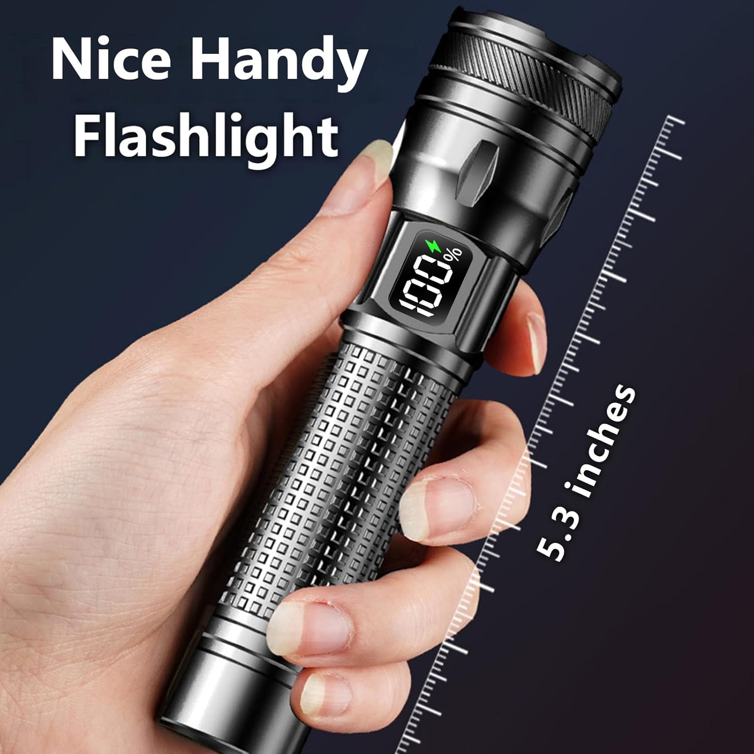 Gotellx Rechargeable LED Flashlights with Digital Power Display, Zoomable High Lumens Bright EDC Flashlight with USB C Charging Port for Home and Outdoor Emergency, Camping Essentials, Survival Gear - Image 7