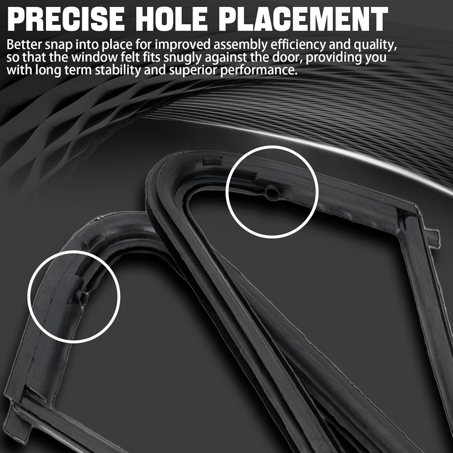 Front Door Window Vent Molding Rubber Felt Trim Seal Weather Strip Kit Fit Chevy C10 C20 C30 K10 K20 K30 K5 Blazer Suburban V1500 R1500 GMC C1500 C2500 C3500 K1500 K2500 K3500 Jimmy Truck - Image 5