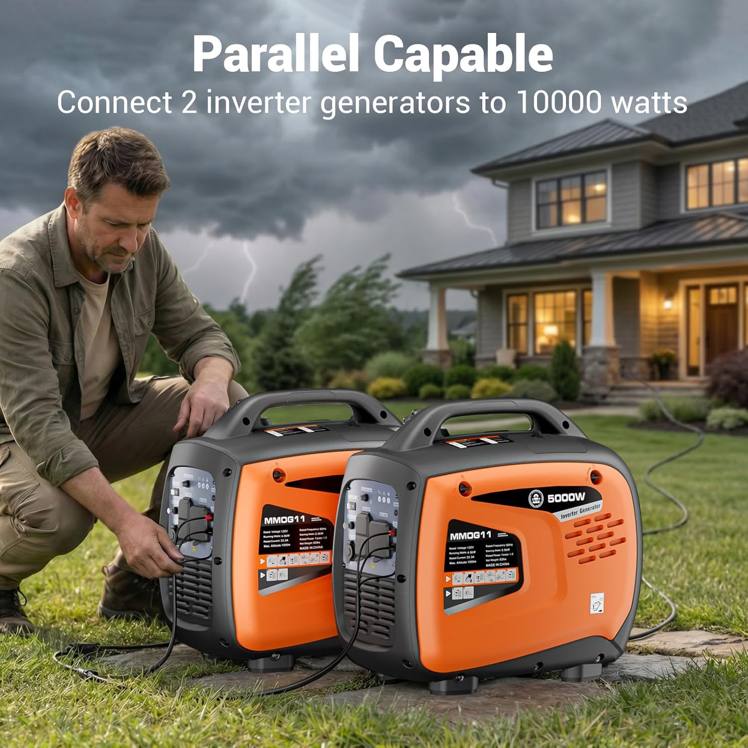 5000W Portable Inverter Generator for Home Emergency Backup Power, Super Quiet Small Gas Powered Generator for Camping, RV, Outdoor, Jobsite with ECO Mode, Parallel Capable, EPA Compliant - Image 7