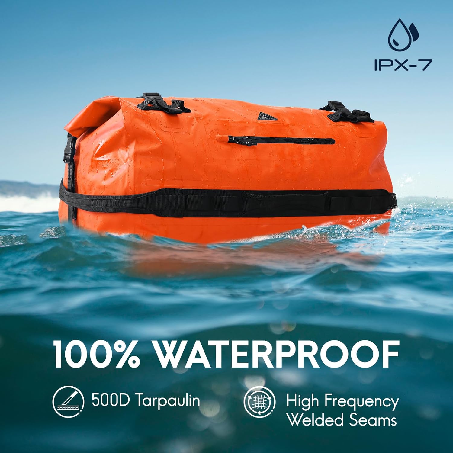Haimont Large Waterproof Duffel Backpack Roll-Top Heavy Duty Dry Duffle Bag for Boating, Travel, Motorcycle, Kayaking, Camping, 60L - Image 2
