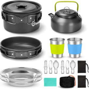 Odoland 15pcs Camping Cookware Mess...