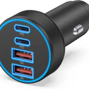 [4 in 1] USB C Car Charger, 4-Port ...