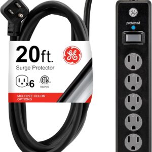 GE 6-Outlet Surge Protector, 20 Ft ...