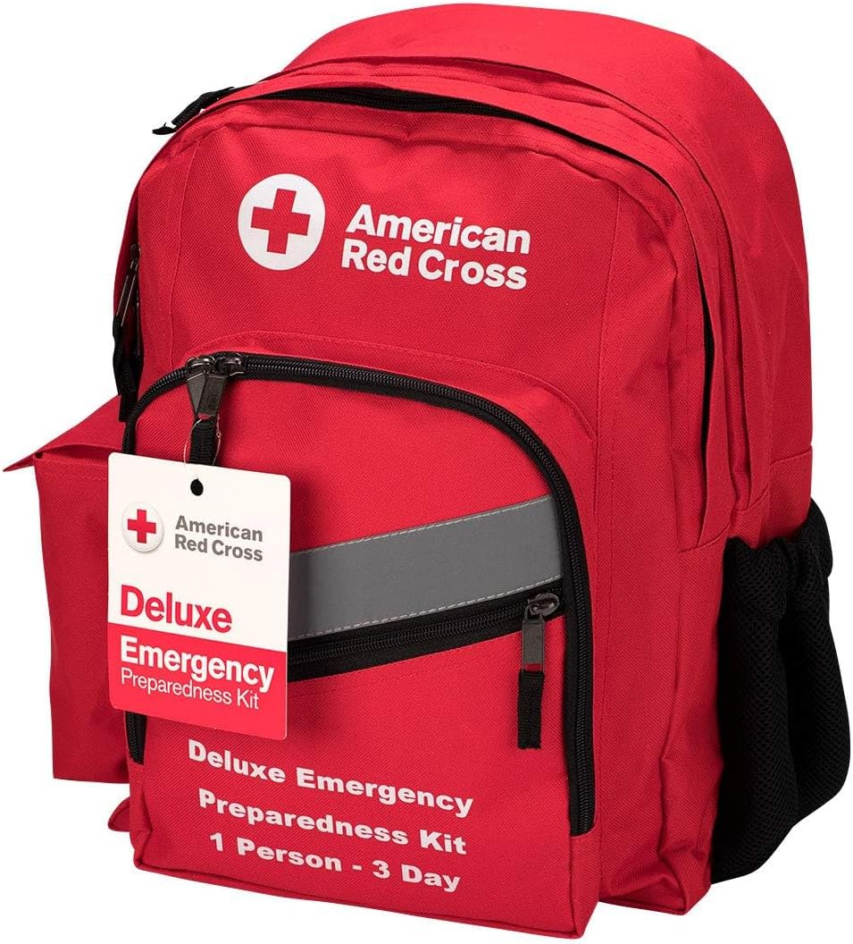 American Red Cross Officially Licensed Product | 3-Day Emergency Preparedness Deluxe Backpack | 72 Hour Survival Supplies for 1 Person | Water, Phone Charger, Blanket, Food - Image 8