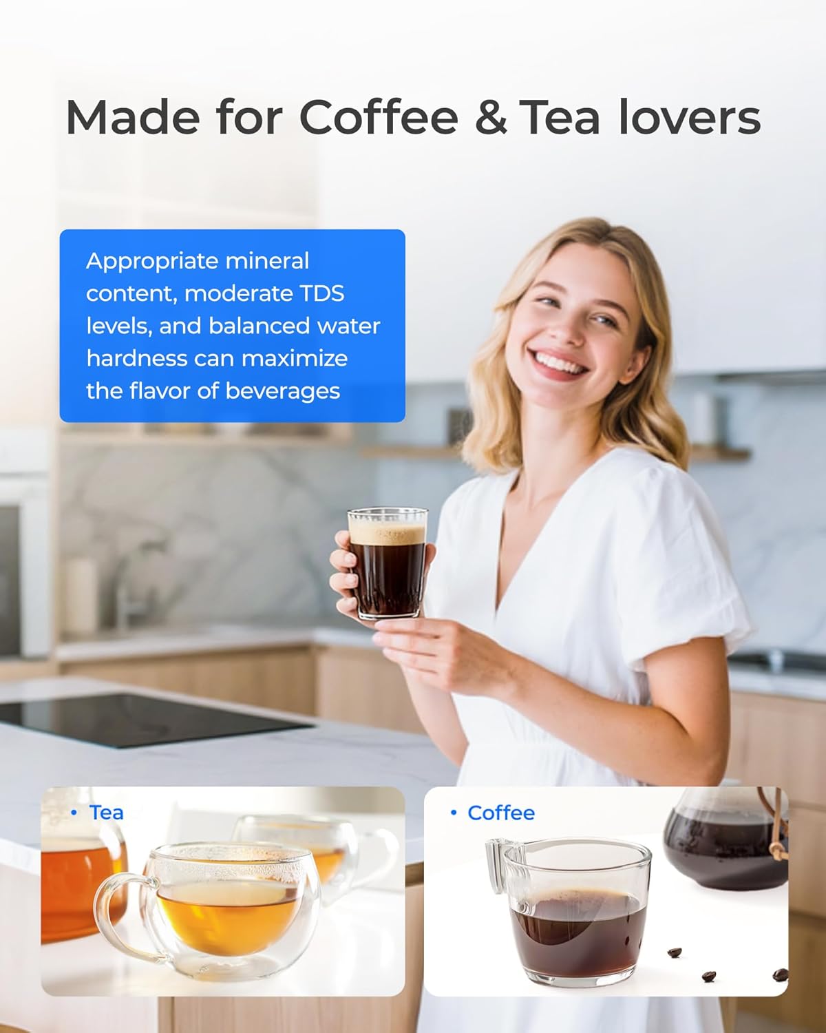 Waterdrop PT-07B Water Filter Pitcher, 10-Cup, NSF Certified, 200-Gallon Long-Life Filter, Improves Coffee & Tea Taste, Reduces PFOA/PFOS and Chlorine, 5X Longer Filter Life, Blue - Image 3