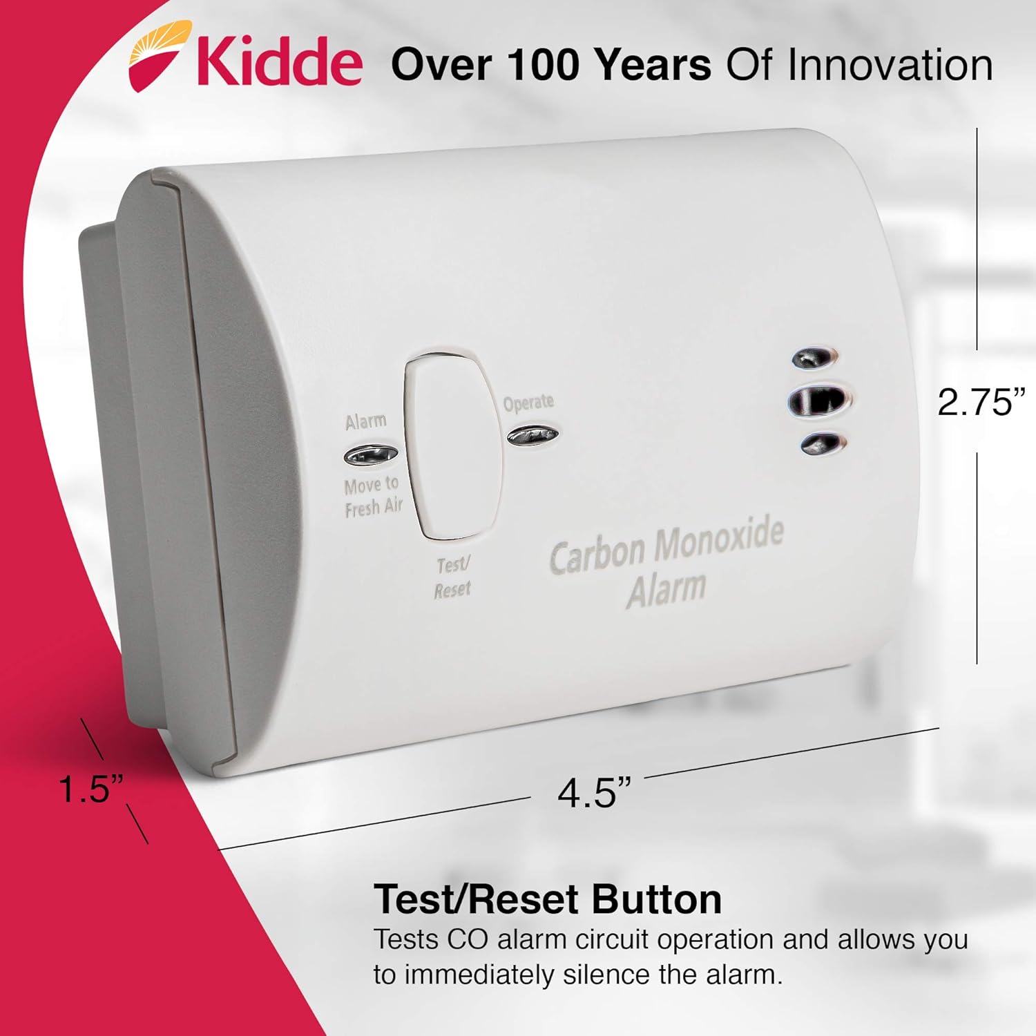 Kidde Carbon Monoxide Detector, AA Battery Powered, Portable for Travel or Home, 85 dB Alarm, LED Status Indicators, 3rd Edition - Image 3