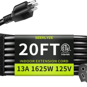 16/3 Black 20 FT Extension Cord, In...