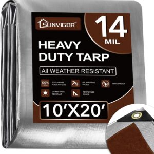 Sunvigor Tarp Waterproof 10x20Ft, H...