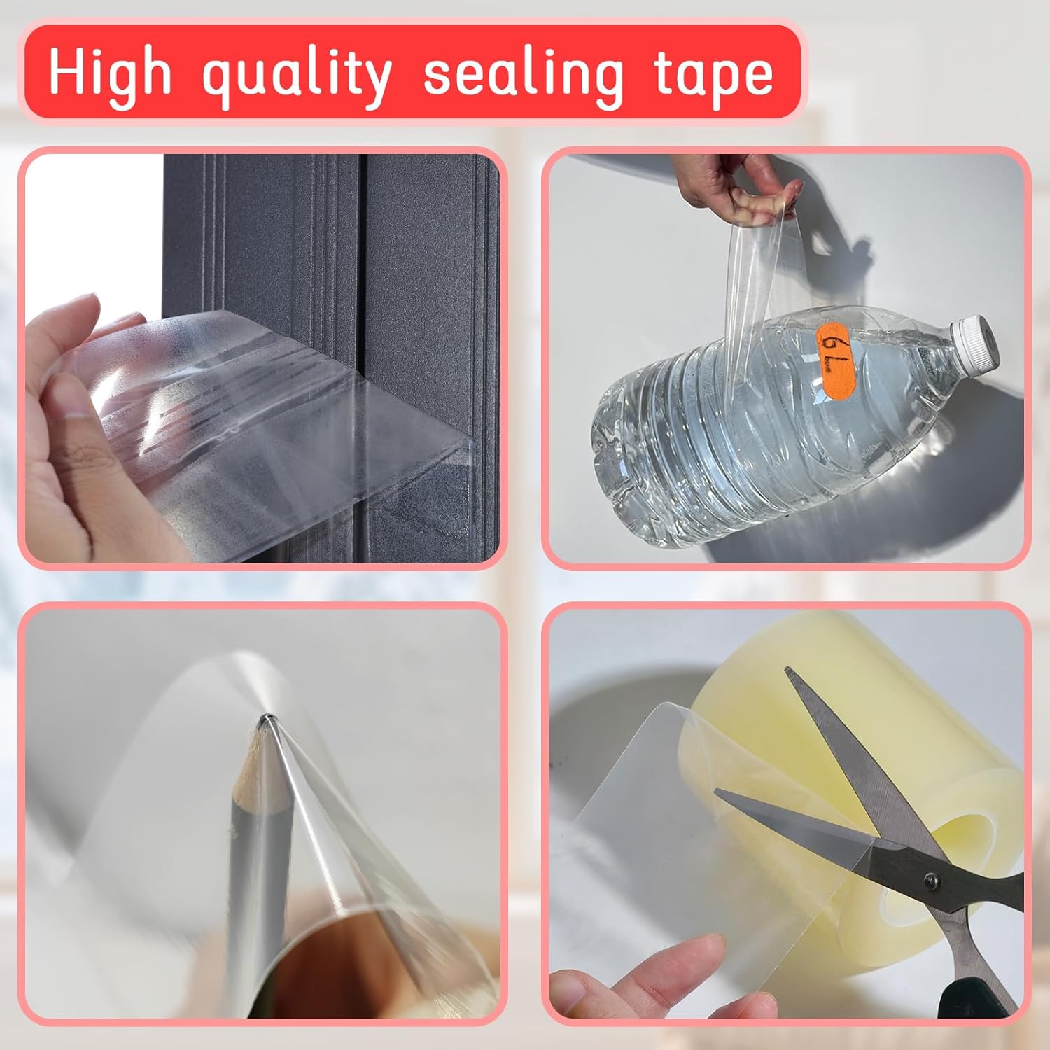 Birllaid Window Sealing Tape, Window AC Insulation Sealing Tape, 3 Inch x 165 FT(55 Yards), No Residue, Clear - Image 4