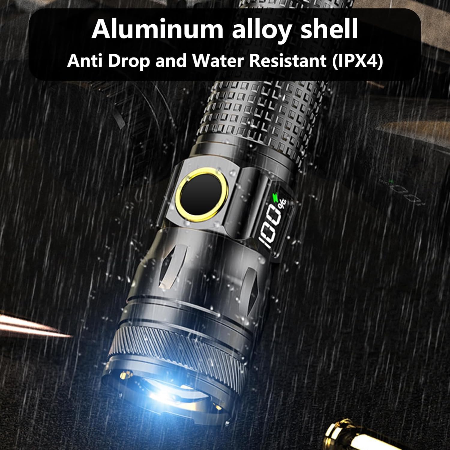 Gotellx Rechargeable LED Flashlights with Digital Power Display, Zoomable High Lumens Bright EDC Flashlight with USB C Charging Port for Home and Outdoor Emergency, Camping Essentials, Survival Gear - Image 5