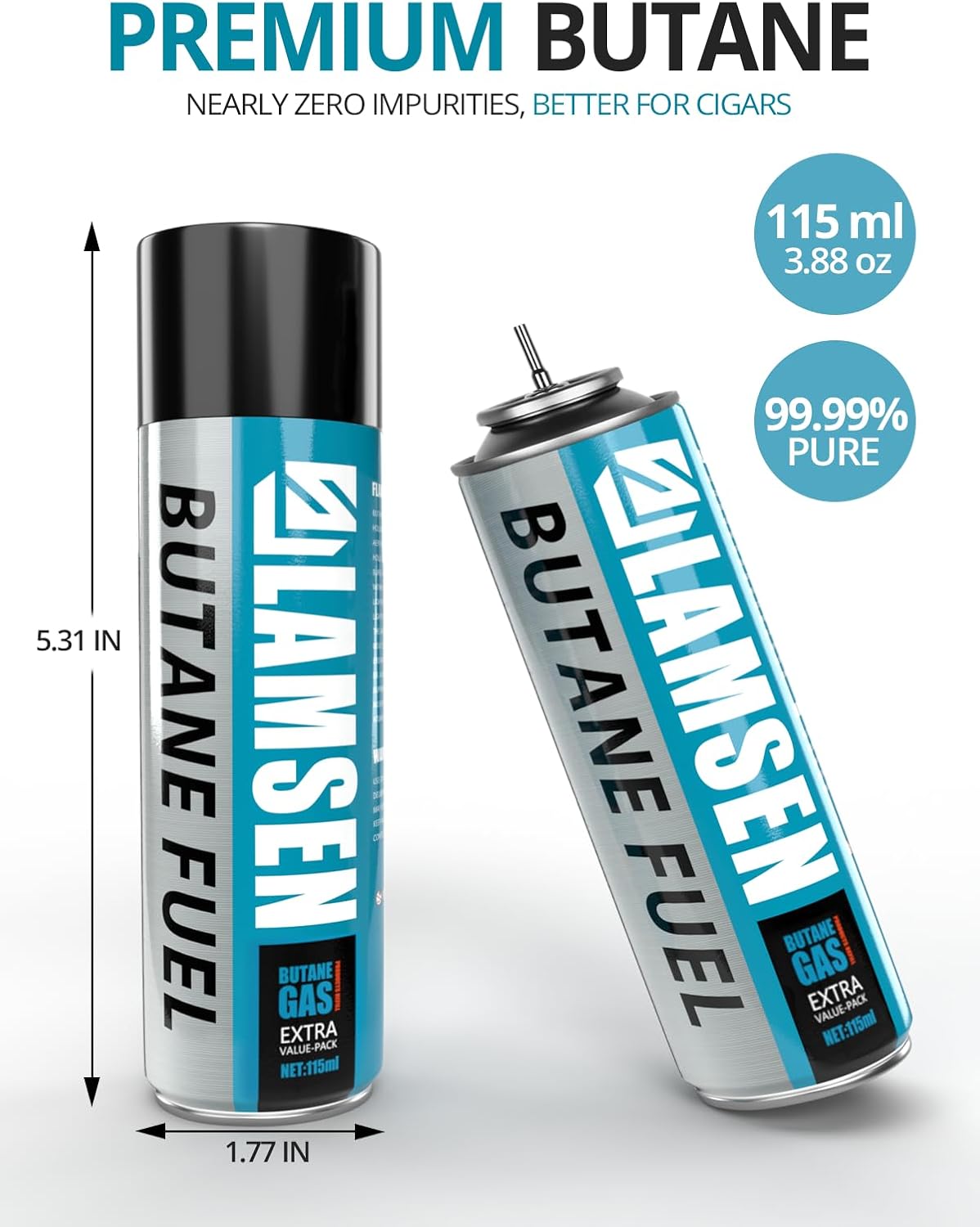 Butane Refill - 115ml, Butane Fuel for Torch Lighter, Butane Canister for Torch Lighter, Butane Fuel Gas for Cooking, Camping and Welding,2 Can - Image 2