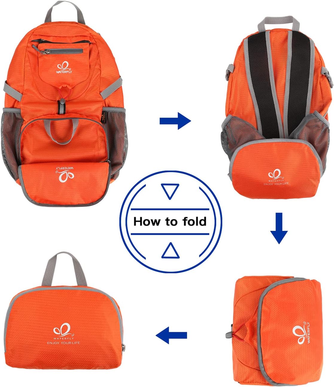 WATERFLY Small Lightweight Packable Backpack: 20l Ultra Light Foldable Travel Hiking Camping Daypack Day Pack for Man Woman - Image 6