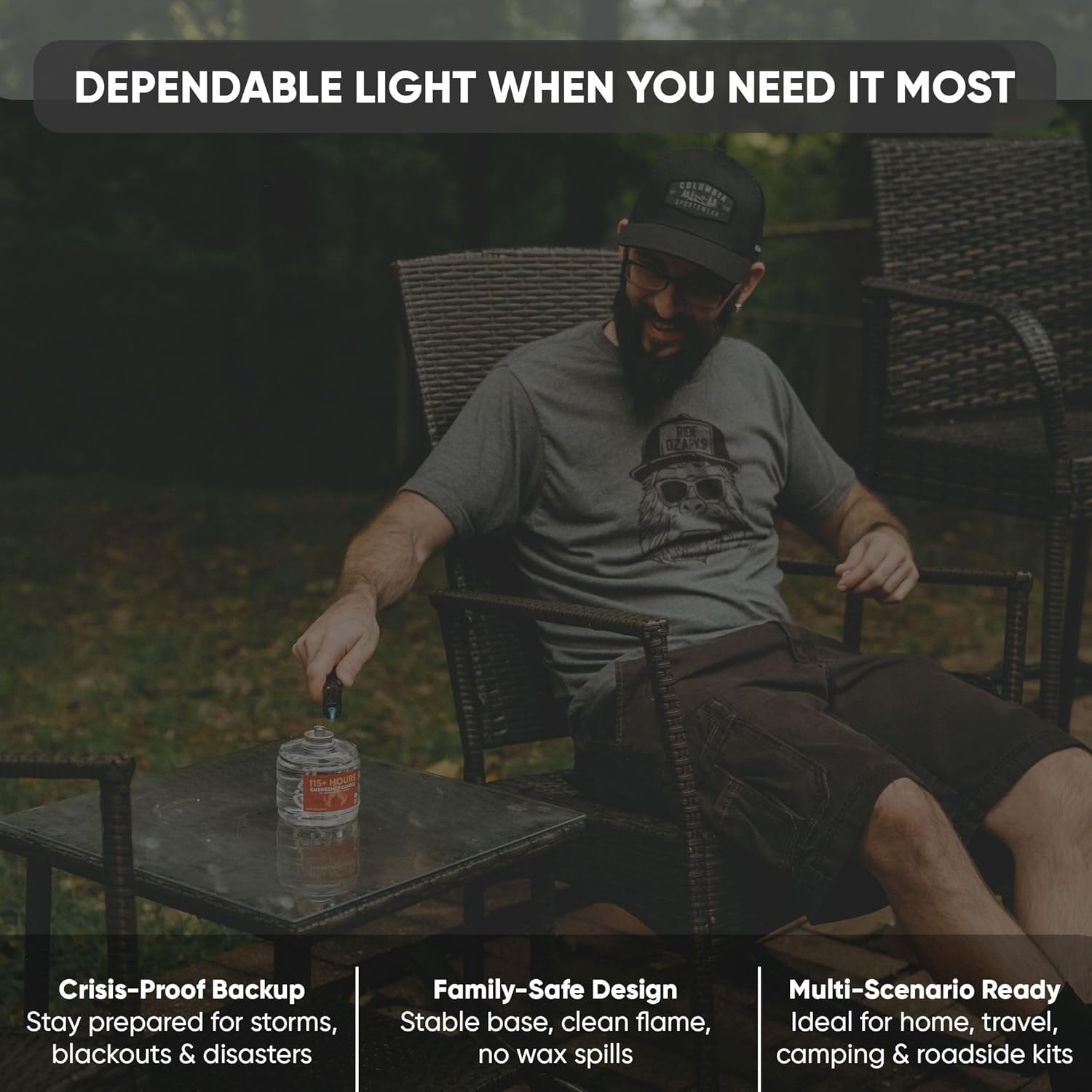 GasOne 115+ Hours Emergency Candle Set – 8-Pack Liquid Candles – Clean Burning, Unscented Long-Burning Candles for Ambient Lighting, Power Outages, Camping & Blackouts - Image 6