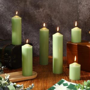MTLEE 6 Pcs Pillar Candles 3 Set 2 ...