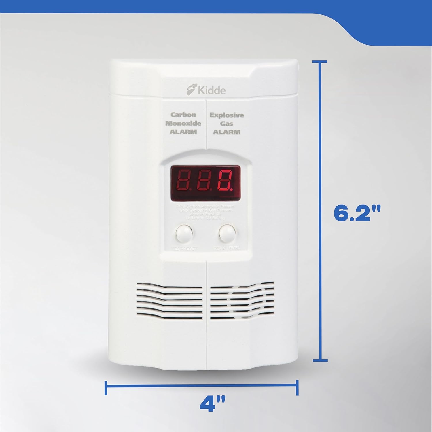 Kidde Carbon Monoxide + Explosive Gas, Natural Gas & Propane Alarm, Plug-in with 9V Battery Backup, Digital Display, 85 dB Alarm, LED Status Indicators, 3rd Edition - Image 7