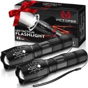 Victoper LED Flashlight 2 Pack, Bri...