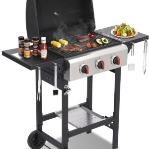 3-Burner Propane Gas Grill with Cas...