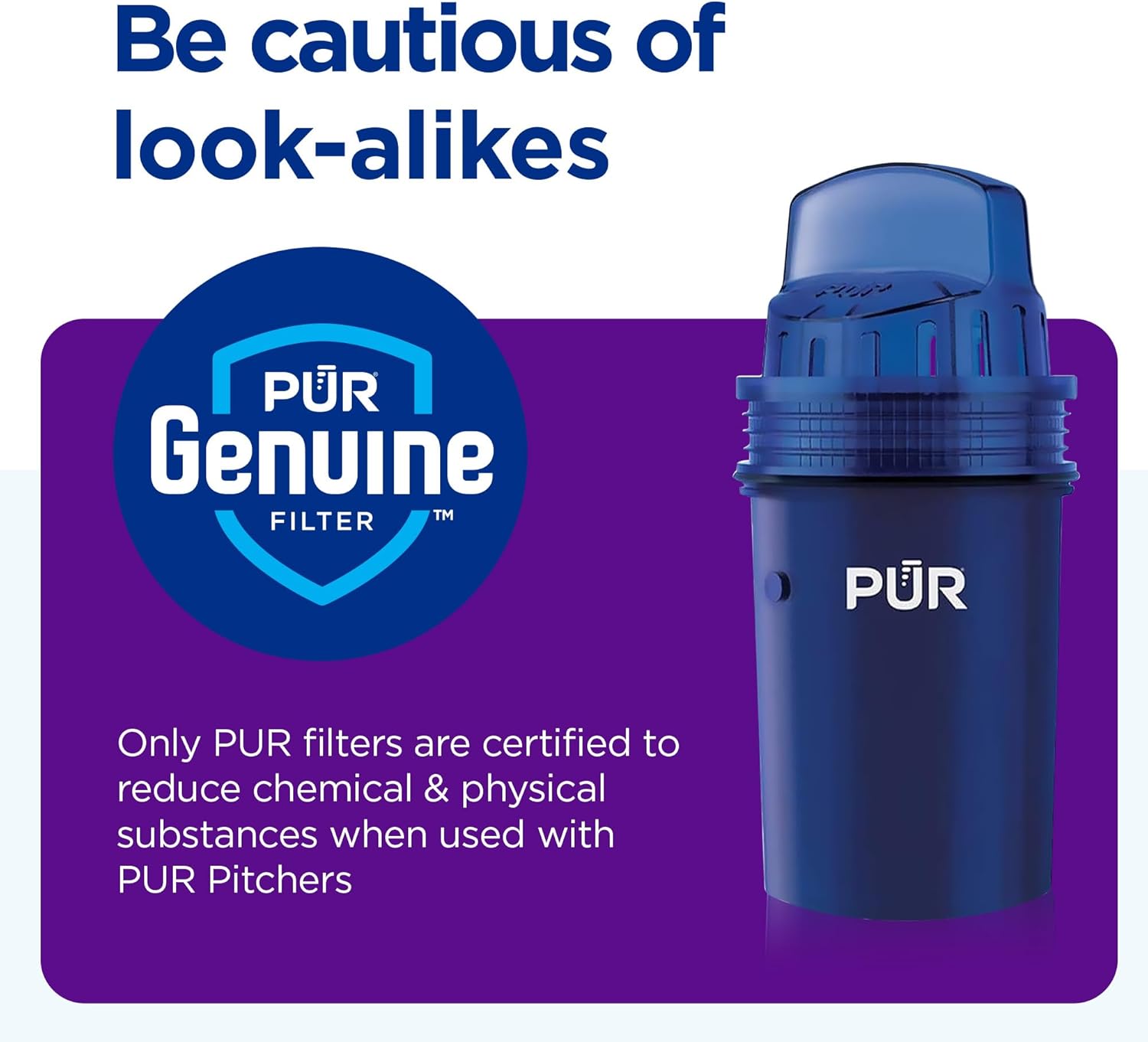 PUR 11-Cup Water Pitcher, 1 Filter, Cleaner, Great-Tasting Water, Dishwasher Safe, Powerful Filtration, Filter Change Light Indicator, LockFit Cap Design, White - Image 5