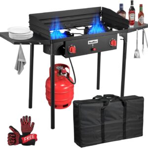 Bestfire 2 Burner Camping Stove wit...