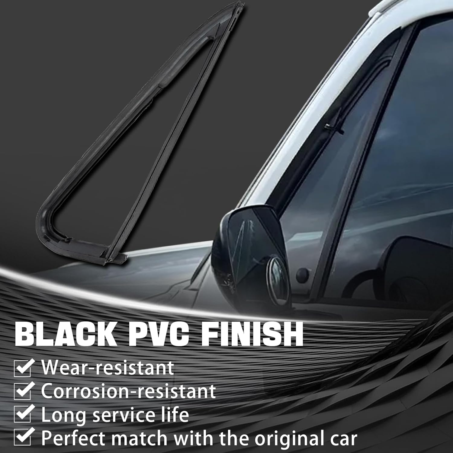 Front Door Window Vent Molding Rubber Felt Trim Seal Weather Strip Kit Fit Chevy C10 C20 C30 K10 K20 K30 K5 Blazer Suburban V1500 R1500 GMC C1500 C2500 C3500 K1500 K2500 K3500 Jimmy Truck - Image 4