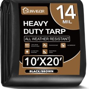 Sunvigor Tarp Waterproof 10x20Ft, E...