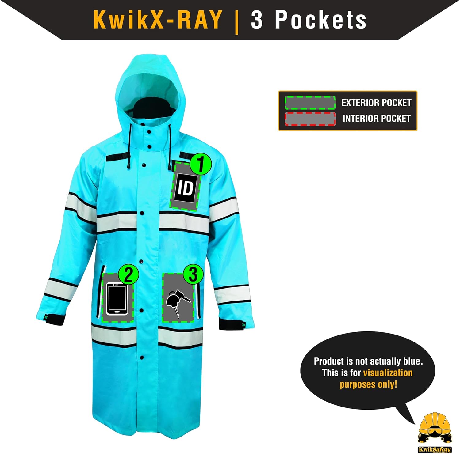 KwikSafety - Charlotte, NC - TORRENT Rain Jacket & Trench Coat ANSI OSHA Class 3 High Visibility Jacket Hi Vis Rain Gear - Image 7