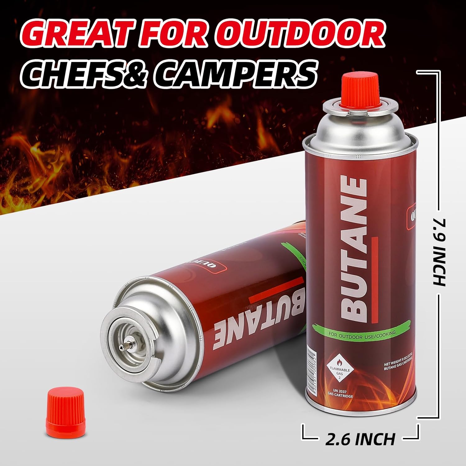Butane Fuel Canisters for Portable Camping Stoves, Gas Burners, UL Listed (24 Pack) - Explosion Proof - RVR System - Image 2