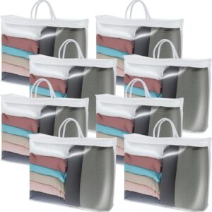 8 Pcs Clear Zippered Storage Bags f...