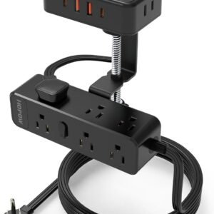 HOPOW Dual Layer Desk Clamp Power S...