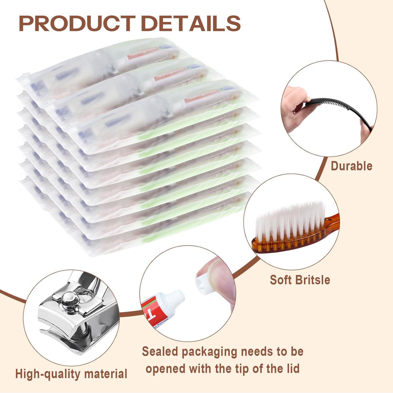 Travel Size Toiletries Kit Individually Packed,Personal Hygiene Kit for for Men Women - Image 3