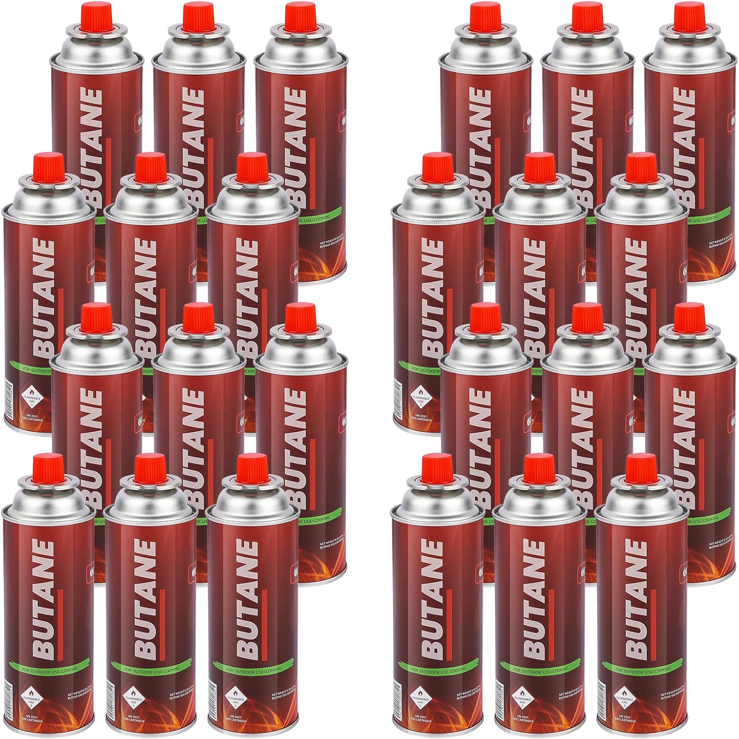 Butane Fuel Canisters for Portable Camping Stoves, Gas Burners, UL Listed (24 Pack) - Explosion Proof - RVR System