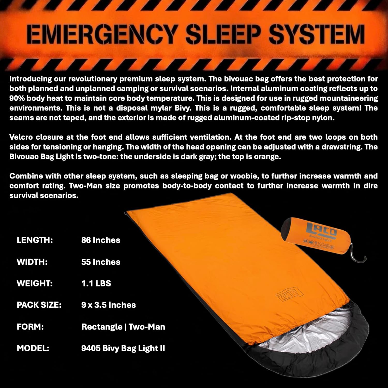 72 Hour Survival Kit - Two-Person 291 Pieces Survival Gear - 45L Go Bag Emergency Backpack, First Aid, Water Filter, Tools, Tent, Camping Essentials, Emergency Preparedness - THE Alpha - Image 8