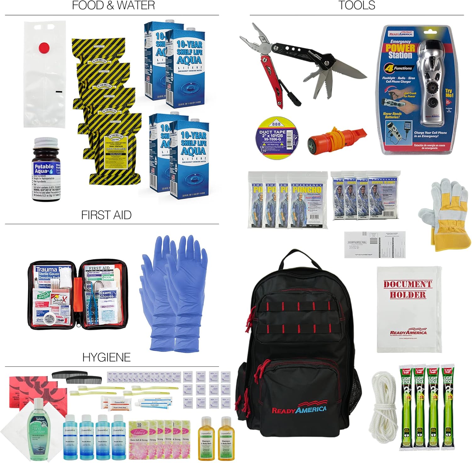 Professional Emergency Survival Kit, 2-Person, 72-Hour, 3-Day Earthquake Emergency Kit Backpack for Disaster Preparedness, Ready America 70481 - Image 2