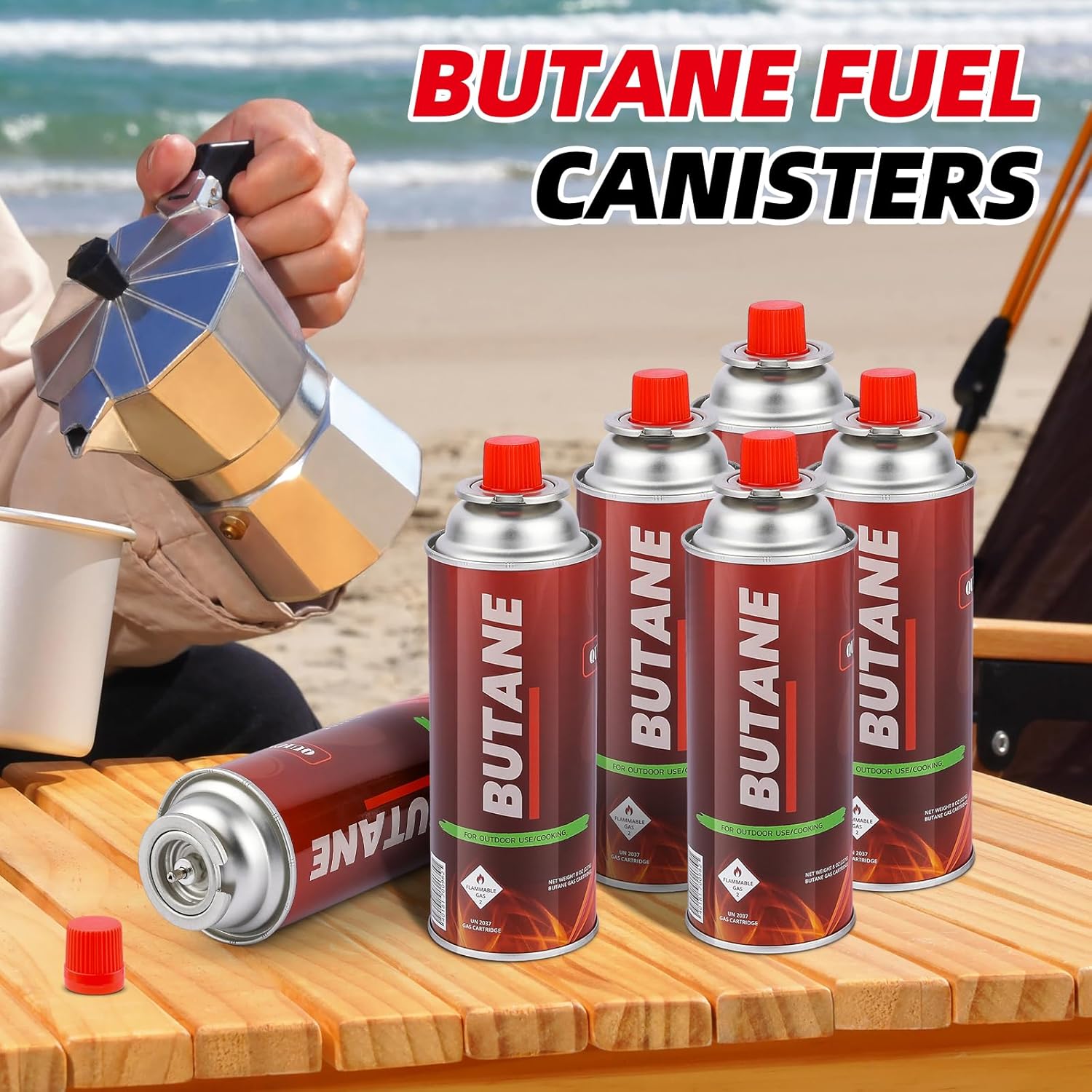 Butane Fuel Canisters for Portable Camping Stoves, Gas Burners, UL Listed (24 Pack) - Explosion Proof - RVR System - Image 5