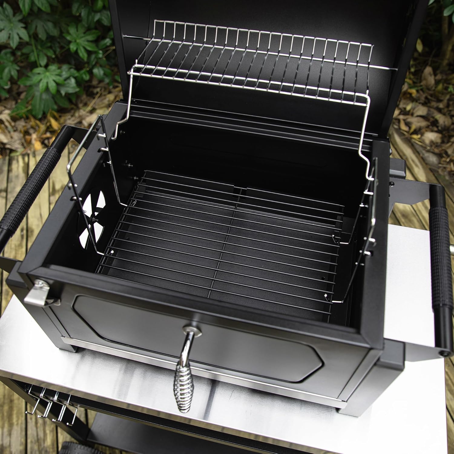Royal Gourmet CD1519 Portable Charcoal Grill with Warming Rack, Tabletop Charcoal Grill with 303 Sq. In Cooking Area for Outdoor Camping and Picnic Grilling, Black - Image 11